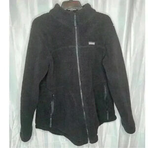COLUMBIA Black Soft Fuzzy Zip Up size XL